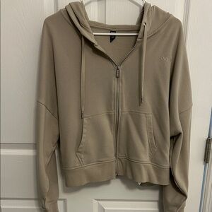 DKNY Taupe Zip-Up Hoodie